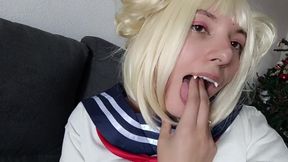 Cosplay Slut - Toga Himiko (boku No Hero) Masturbating and Playing with Her Dragon Dildo