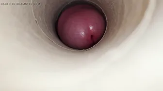 Deepthroat blowjob on kitchen spinner with oral creampie finish