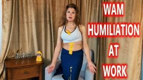 WAM Humiliation At Work - Candle Boxxx Embarrassed to Do Humiliating Wet and Messy With Mustard in White Bra in Office With Boss Watching 4K