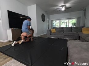 Kevin Wang Rides Mya Like a Pony