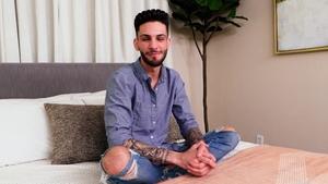 Stagcollective: Pierced Liam jerking big dick at casting