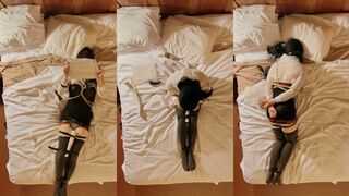 Watch SelfBondage Pal's Fresh CD as he tries to resist his cuffed bondage