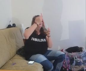 Layla drinks full glass of piss using a straw