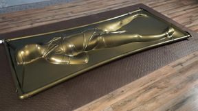 Gold vacuum bed bondage rope bondage and vibro