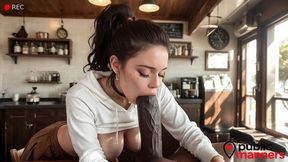 that stuck-up barista was acting so haughty until i treated her to my “milk” for a couple hundred bucks.[ai]