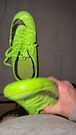 Cumshot into football shoes