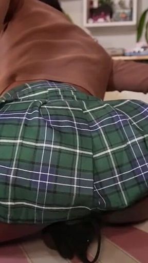 Mini Skirt to Mega Self-facial as Gooner Vanniall Edges Her Huge Dick on Cam