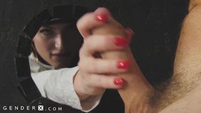 Blows Guy Through Glory Hole In Porn Shop With Natalie Mars And Wolf Hudson