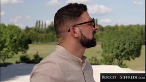 ROCCO SIFFREDI - Redhead Secretary DP'D By Two HUGE Cocks Poolside