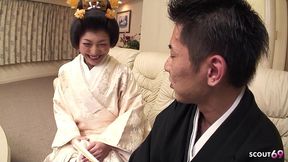 traditional japanese mature talk to suck clients cock and swallow