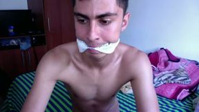 Gagged Guy Shows Off