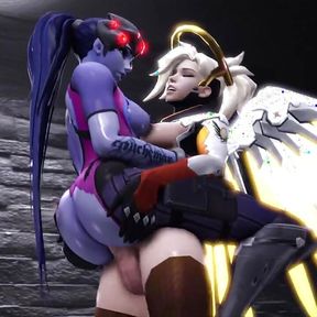 Overwatch Futa Mercy Bussy Drilling Widowmaker