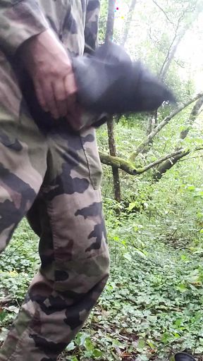I fuck my vagina in military uniform
