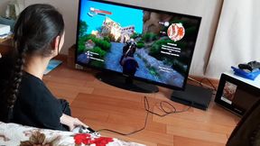 While our neighbor is playing PlayStation, my girlfriend and I are mutually masturbating