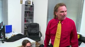 Hairy big ass secretary brunette sprayed on her natural tits