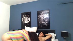 I give my stepbrother's cock a blowjob and he fills me with milk