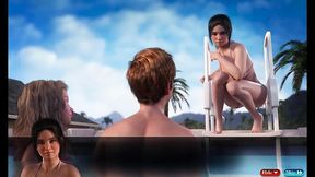 Petite blonde treasure Nadia shows off her bikini body at a pool party
