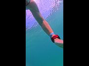 HOT GUY AND PARTNER IN NUDE UNDERWATER PLAY
