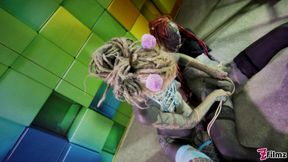 Heavily tattooed trans Lily Lu gets anal fisted