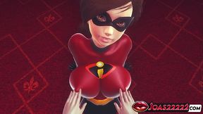 Helen Parr The Incredibles Gets an Orgasm from Breast Play and Cunnilingus - Fingering