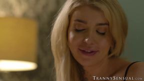 Ripped Roman Todd caressed my boobs before devouring my tranny dick