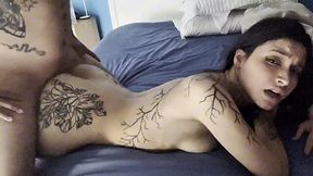 Wild fuck with my goth pawg brunette stepsister cumming inside her pussy