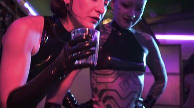 Latex gangbang by Ae and her Mushroom sofi domination