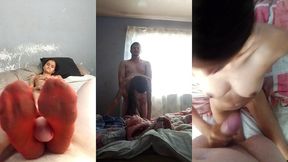 daddy licks out step daughter, fuck her petite small tight pussy and cum over her nice perfect tits ! very hot