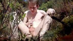Naked in the Forest Jerking off