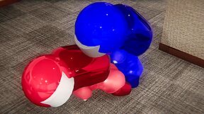 Blue And Red Characters Among Us Fuck Each Other With Futanari Dicks