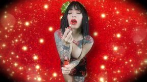 A special moment under the mistletoe - Sensual, Lipstick fetish, Kissing fetish, Lip fetish