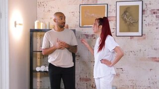 Sexy masseuse gives a romantic nuru massage to a baldie