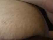 Tight ass stretched around a bbc dildo
