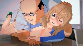 Taboo sex session with an overworked hentai hottie and her boss
