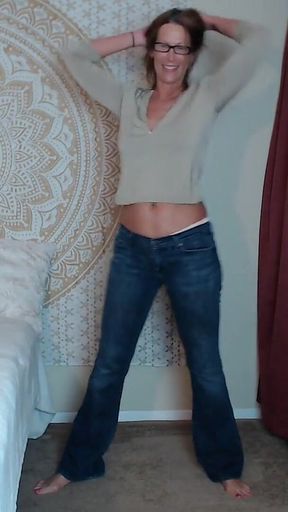Tease in Tight Blue Jeans