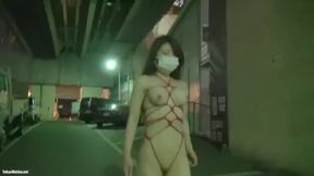 chinese naked bondage girl walking in parking lot and then have sex with stranger