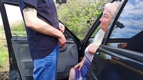 slut rides my cock&#x1F346; in the park parking lot
