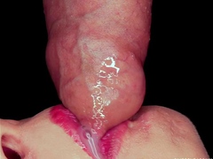 Cum loving slut quenches her thirst by swallowing hot load