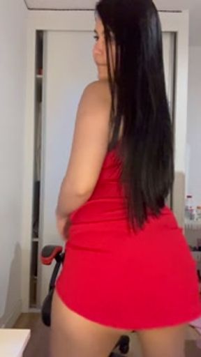 cute 18 year old Venezuelan girl dances while she undresses to masturbate