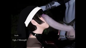 resonance [ futanari hentai game pornplay ] ep.3 masturbating while sniffing her nun sister panties