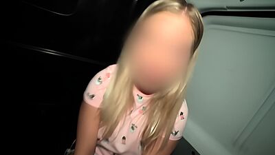 DEVIANTE - Thicc amateur blonde student with nice tits and juicy big ass gets fucked by raw and rough in back of a van for money and free phone