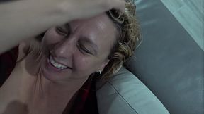 Busty blonde MILF rides cock hard in doggystyle and missionary