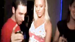 ”Slutty blonde teen sucks university meat”