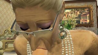 GRANDMA TREAT one - Posh Grannies Blowing Young Dicks - Sims four