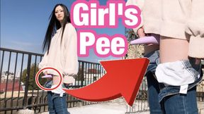 Japanese girl can pee with standing up lol After pissing, I enjoyed masturabation with the adult toy!