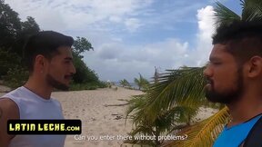 Latina Leche - Hot Latina Hunks Find A Secluded Spot By The Beach To Get Naked