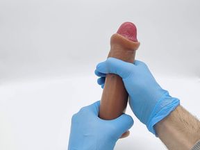 Stretching this penis and its flexible skin - foreskin play