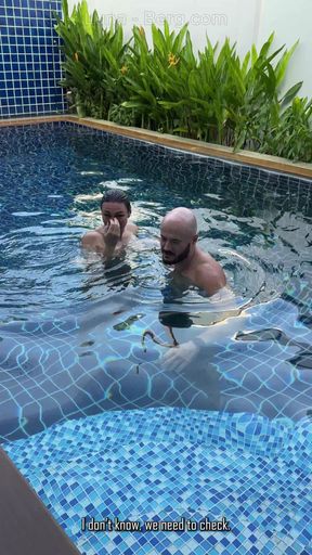 Pool Day: Cheating Busty Wife Having Fun with Her Lover. Big Boobs, Sun and Big Cock