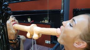 Deepthroat tied up