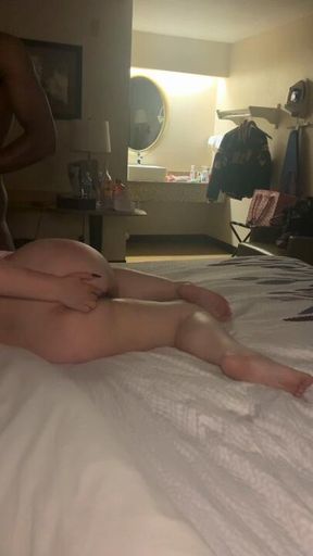 Fingering my ass while he cums on my face